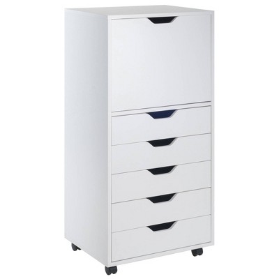 Halifax 5 Drawer Cabinet White - Winsome: Wood Composite Office ...