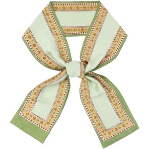 Elerevyo Women's Contrast Color Skinny Long Hair Ribbon Handbag Handle Wrap Neck Scarves 1 Pc - 1 of 4