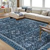 Vintage Washable Floral Print Living Room Area Rugs, Soft Non Slip Floor Cover for Bedroom Dining Room, Retro Accent Carpet - 3 of 4