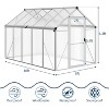 Acekool 6x10FT Aluminum Greenhouse - Polycarbonate Panels, Roof Vent & Sliding Door for Outdoor Gardening - 2 of 4