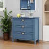 Okak Modern 3-Drawer Bedroom Dressers with Gold Handles,Chest of Drawers for Living Room Bedroom,Entryway Study,Wooden Dresser Chest, Blue - 3 of 4