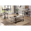 Gulches Industrial Sofa Table - Slat Design, Open Bottom Shelf, Natural Tone/Black, Steel Frame - 4 of 4