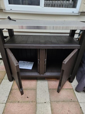 Keter Unity XL Portable Outdoor Table and Storage Cabinet with Hooks for  Grill Accessories - Outdoor Tables - Oviedo, Florida, Facebook Marketplace