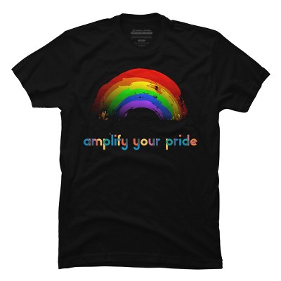 Adult Design By Humans Amplify Your Pride Rainbow By RhintoPow T-Shirt