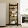 LunaLulinlk 6 Tier Storage Cart,Metal Kitchen Rolling Cart with Lockable Wheels & Baskets,6" Slim Storage Shelf for Kitchen - 2 of 4