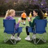 Tangkula Oversized Camping Chairs Heavy Duty Outdoor Folding Chair w/Cooler Pouch - 3 of 4
