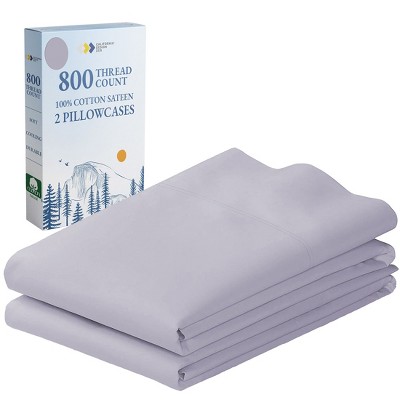 Luxury Pillowcase Set - 800 Thread Count 100% Cotton Sateen, Soft & Cooling Pillowcases by California Design Den