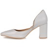 Journee Signature Womens Genuine Leather Jillian D'Orsay High Block Heel Almond Toe Pumps - 2 of 4