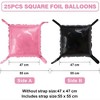 COWLOWN 25-Piece Double-Sided Pink & Black Square Foil Balloon Wall Kit, Reusable Backdrop Arch Garland - 2 of 4