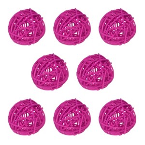 Unique Bargains Wicker Rattan Decorative DIY Crafts Balls for DIY Crafts 8 Pcs - 1 of 4
