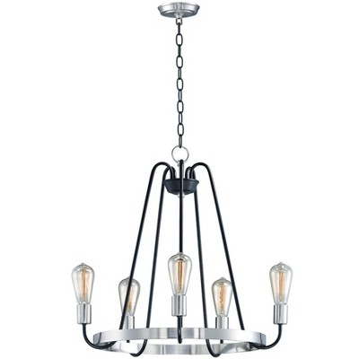 Maxim Lighting Haven 5 - Light Chandelier in  Black/Satin Nickel