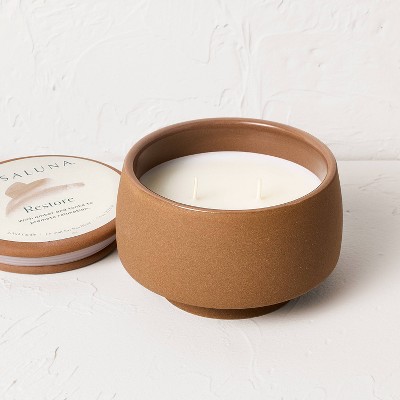 2-Wick Ceramic Jar Candle with Lid Restore 7.5oz - Casaluna™