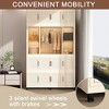 KTMBDW Portable Wardrobe Closet Storage Organizer for Clothes, Clothes Dresser with Doors and Cubes & 1 Hanging Rod, 6 pcs hangers for Bedroom, White - 4 of 4