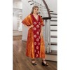 HAPPY BAY Women's Summer Holiday Beach Casual Dailywear Relaxed Fit Caftan House Sleep Shirt Loungewear Dashiki Dresses for Women 2X-3X Orange, Sun - 2 of 4