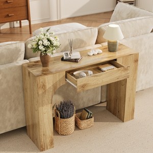 COZONY Inch Console Table with Storage Drawer, Industrial Farmhouse Sofa Couch Table for Entryway, Living Room, Hallway, Foyer - 1 of 4