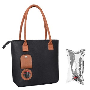 Tirrinia Wine Purse Tote Bag with Hidden Dispenser, Insulated Large Wine Carrier Set with Wine Bladder – Perfect Wine Gift - 1 of 4