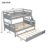 NicBex Twin Over Full Bunk Bed with Ladder and Guardrail,Pine Wood Bunk Bed Frame with Twin Size Trundle  for Kids Teens Adults - 3 of 4