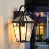 Gulches Outdoor Wall Lights - 10"-21" Modern & Vintage Black Lanterns with Clear Glass for Porch, Garden, Patio, and Entryway - 2 of 4