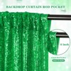 Wikineon Backdrop Curtains Green Sequin Panels: Glitter Party Decoration Sparkly Fringe Photoshoot Christmas Backdrop Fabric 4ftx8ft - 3 of 4
