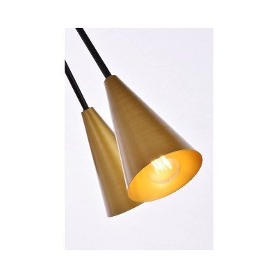 Casen 32" Black and Brass Iron Pendant Light