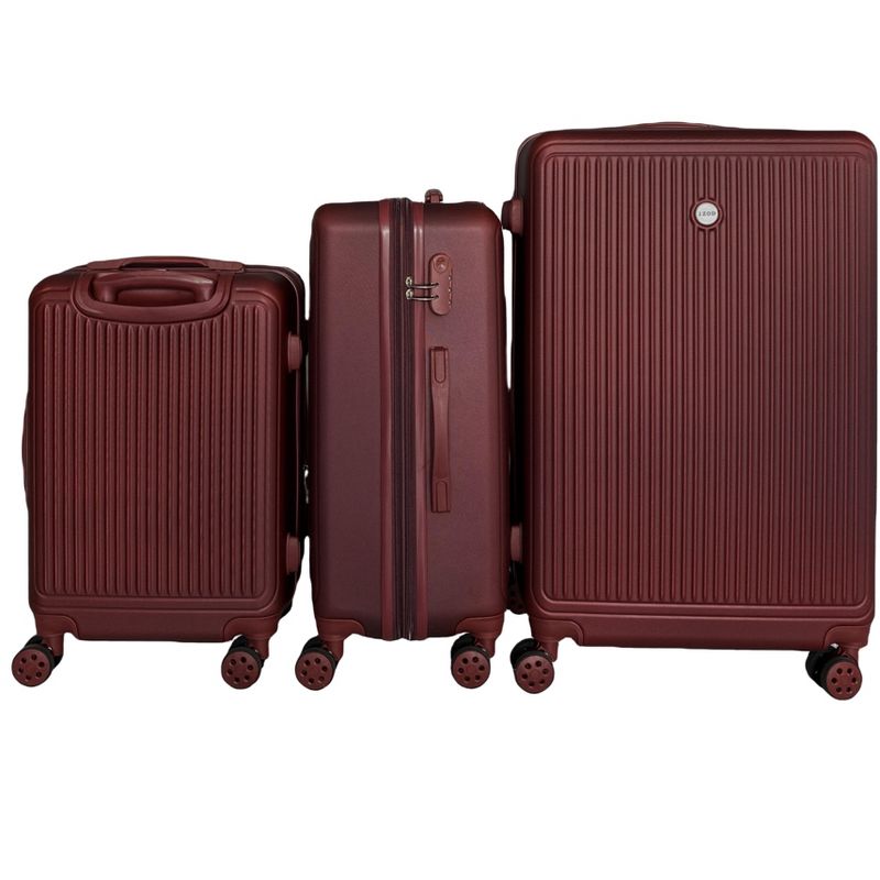 IZOD Clara Expandable ABS Hard shell Lightweight 360 Dual Spinning Wheels Combo Lock 3 Piece Luggage Set, 3 of 4