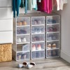 mDesign Plastic Stackable Closet Shoe Storage Box, Side Opening - image 3 of 4