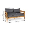 Christopher Knight Home Jacinda Ourdoor Rustic Upholstered Loveseat and Coffee Table with Slat Paneling - 4 of 4
