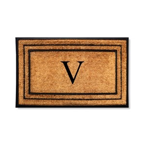 A1HC Natural Coir & Rubber Monogrammed 25"X57" Door Mat, Heavy Duty, Non-Slip Outdoor Entry Doormats - 1 of 4