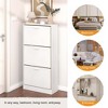 Shoe Cabinet with 3 Flip Drawers, Freestanding Shoe Storage Organizer, Hidden Narrow Shoe Rack for Entrance Hallway Living Room - 3 of 4