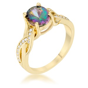 Slickblue Women's 2 Ct. Mystic CZ Classic Engagement Ring, Goldtone with Multicolor Stone/Silvertone with Red Stone, Sizes 5-10 - 1 of 4