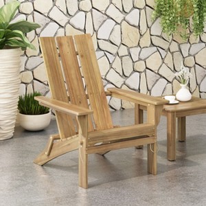 CAVINAS Outdoor Wooden Foldable Patio Adirondack Chairs,Patio Furniture Lounge Chair for Garden,Backyard,Balcony,Natural - 1 of 4