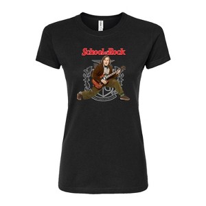 Women's - School of Rock - Dewey Finn Playing the Guitar Juniors Fitted Graphic T-Shirt - 1 of 2