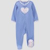 Carter's Just One You® Baby Girls' Heart Floral Footed Pajama - Blue - image 3 of 4