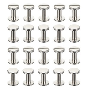 Unique Bargains Brass Rust-proof Durable Leather Belt Scrapbook Binding Chicago Screws 25 Sets - 1 of 4