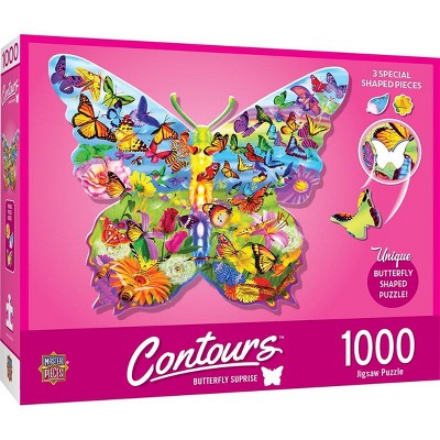 Butterfly Surprise Multicolor Shaped 1000 Piece Jigsaw Puzzle