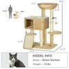 Skyzone Multi-Level Indoor Cat Tree with Sisal Scratching Posts, Condo, Hammock & Hanging Toy - Beige - 3 of 4