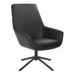 Tubby Chair with Black Base Faux Leather Black - OSP Home Furnishings