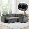 81.9" L-Shaped Sectional Sofa Bed, Chenille Upholstered Sofa with Pull-Out Sleeper & Hidden Storage - ModernLuxe - 2 of 4