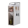 TROPOW 2/3-TIER Seasoning Condiments Spice Rack with Drawer, Slim Bathroom Toilet Storage Cabinet Pull-Out Kitchen Countertop Organizer Kitchen - 2 of 4