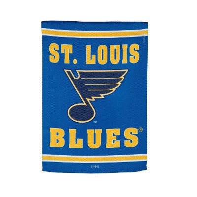 Evergreen Garden Flag Embossed Suede, St Louis Blues Double Sided Indoor Outdoor Decor 18" x 12.5"