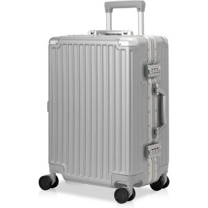 Luupatchy PC+ABS Aluminum Frame Zipperless Checked Luggage Hard Shell Suitcase with TSA Lock Double Spinner Wheels - 1 of 4
