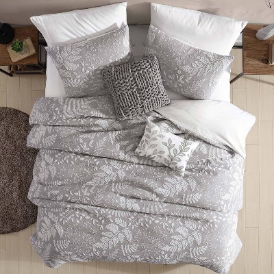 Gray Jacquard Woven Queen Cotton Comforter Set
