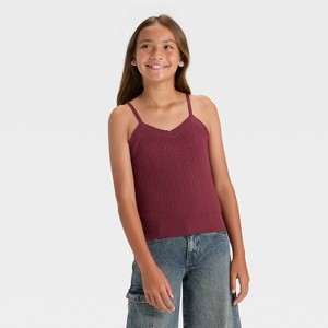 Girls' Open Work Sweater Tank Top - art class™ - 1 of 3