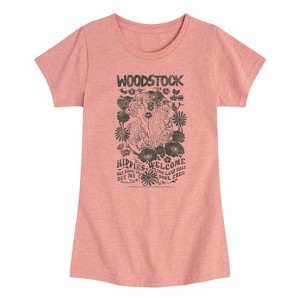 Girls' - Woodstock - Woodstock Hippie -Youth Girls Short Sleeve T-Shirt Fitted Short Sleeve Graphic T-Shirt - 1 of 4