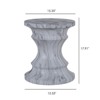 SEVOBAL Outdoor Cement End Table Small Round Garden Accent Table Drum Shape Side Table for Patio and Indoor Use, White, 18.7"*18.7"*21.06" - 3 of 4