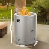 Zafro Circular 20 inch Propane Fire Pit, Outdoor Gas Fire Pit with Lava Rocks, Protective Cover, Glass Wind Guard for Party/Backyard/Patio, Grey - 3 of 4
