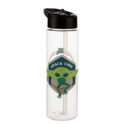 Silver Buffalo Star Wars: The Mandalorian Grogu Water Bottle With Time  Marker | Holds 28 Ounces
