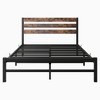 Lyngins Industrial Retro Twin Bed Frame with Headboard, Heavy Duty Metal Slats, Noise-Free, Under-Bed Storage, No Box Spring Needed,Platform Bed Frame - 4 of 4