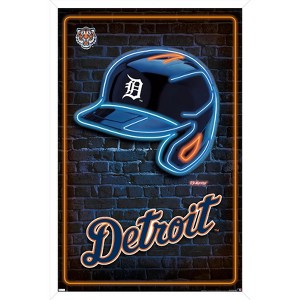 Trends International MLB Detroit Tigers - Neon Helmet 23 Framed Wall Poster Prints - 1 of 4