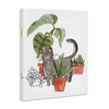 Stupell Industries Grey Cat Pet Terracotta House Plants Tropical Monstera Canvas Art, 24" x 30" - 2 of 4